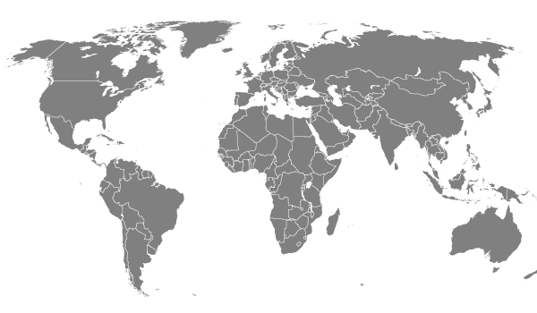 A world map in black and white 